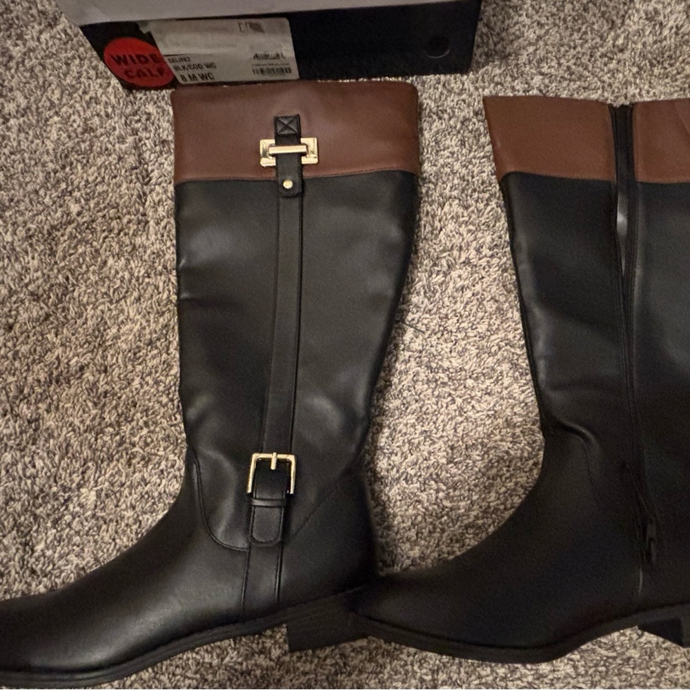 Karen Scott Edenn Buckled Riding Boots. Size 8, never worn, original box.